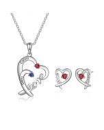 925 Sterling Silver Heart Shape Jewelry Set