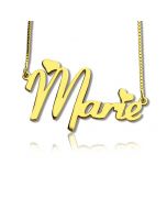 Standard Name Necklace with Box Chain (with 2 Heart) 