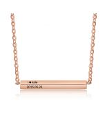 Stainless Steel Personalized Name Vertical Bar Necklace