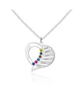 Personalized 925 Sterling Silver Heart-Shaped Necklace