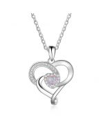 Fashion 925 Sterling Silver Opal Necklace With 45cm Chain