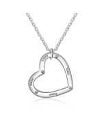 Personalized Rhodium Plated Nameplate Heart Necklace