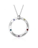 Stainless Steel Circle Ring Pendant Necklace 