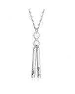 Stainless Steel Double Bar Pendant Necklace