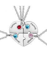 Personalized Stainless Steel Heart Shape Puzzle Necklace