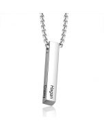 Engraving Stainless Steel Vertical barNecklace