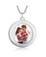 Stainless Steel Round Shape Photo Necklaces