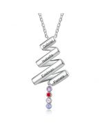 Personalized Rhodium Plated Christmas Tree Necklace