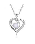 Personalized Rhodium Plated Heart necklace 