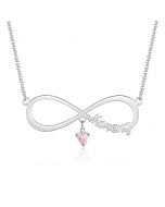 Personalized Rhodium Plated Infinity Name Necklace 