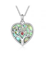 Personalized Rhodium Plated Heart Shape Tree Necklace