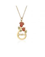 Personalized Stainless Steel Rose Flower Name Necklace