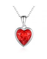 Wholesale Jewelry Personalized Rhodium Plated Heart Shape CZ Necklace