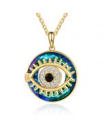 Rhodium Plated Evil Eye Necklace