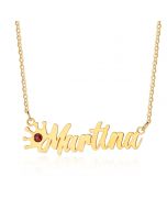 Rhodium Plated Personalized Crown Name Necklace