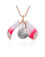 Rhodium Plated Lotus Heart Photo Necklace