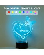 Personalized Butterfly Night Light,LED Night Lamp Multi Colors Change