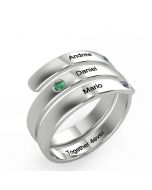 Wholesale Jewelry Birthstone & Engraved Stainless Steel Ring