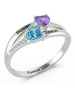 925 Heart Ring with Engraving Names